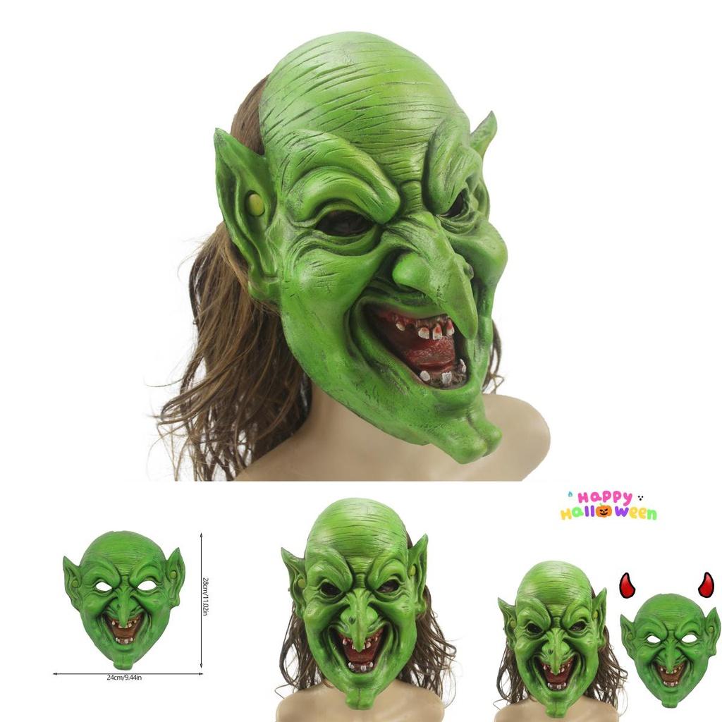 Scary Witch Character Mask For Dress-up Halloween Christmas And Easter Costume Prop 9.44*11.02in