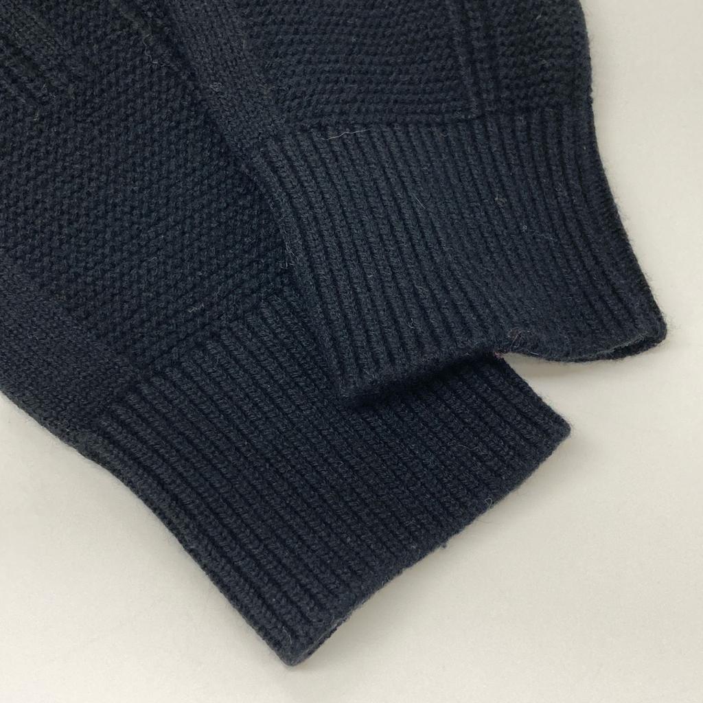 HERMES 20AW Black H-pattern wool pullover knit tops 34 blackUsed