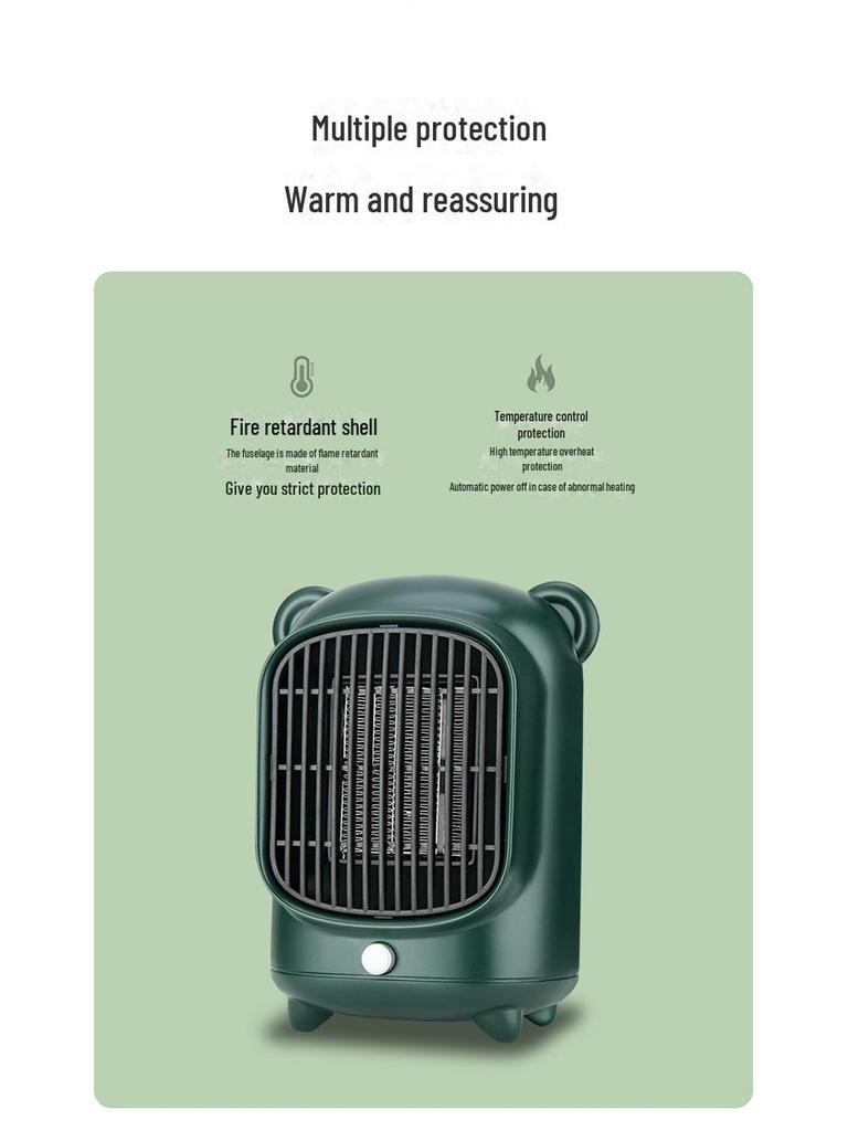 New Style Cartoon Mini Desktop Electric Heater - Complies with EU, US, and Japanese Standards.