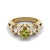 Six Claw Set 2.04 Ctw Round Peridot 925 Sterling Silver Gold Vermeil Solitaire Women Wedding Ring