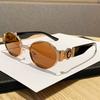 Elliptical Metal Sunglasses For Men And Women With Uv400 Protection For Fashion Sun Protection