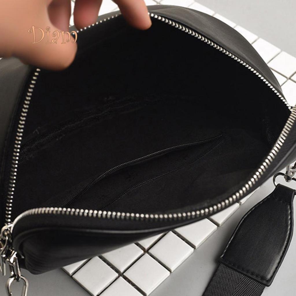 GQ Fashion kvinner Ensfarget kunstskinn Glidelås Liten Crossbody Skulder Shell Bag