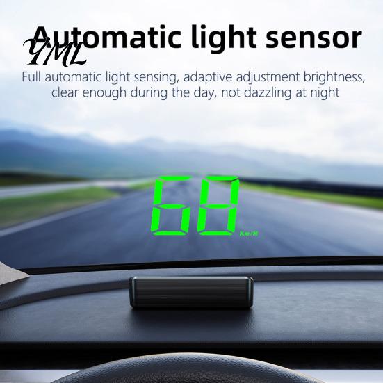 Vehicle Monitoring System Car HUD, Heads-up Display for Cars, GPS Speedometer with Dual Chip 10Hz Speed Reading Truck Refresh, KMH/MPH Plug-and-Play,