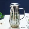 1.4L Diamond Texture Glass Teapot Set Amber Color Hot Cold Water Water Jug Coffee Pot Home Water Carafe Heat-resistant Teapot