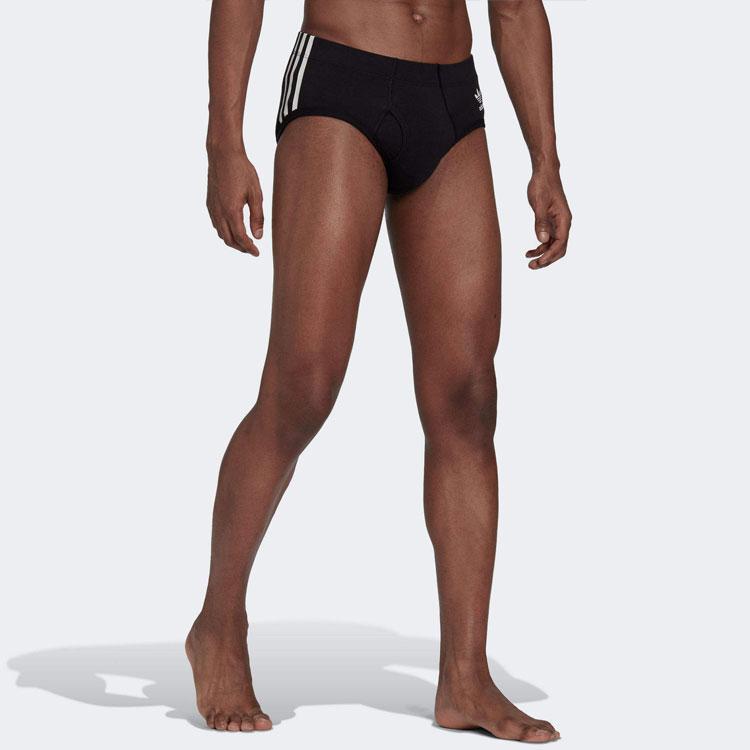 adidas Originals Comfort Flex Three-Stripe Color-Block Triangle Underwear Men Underwear Black GB0835