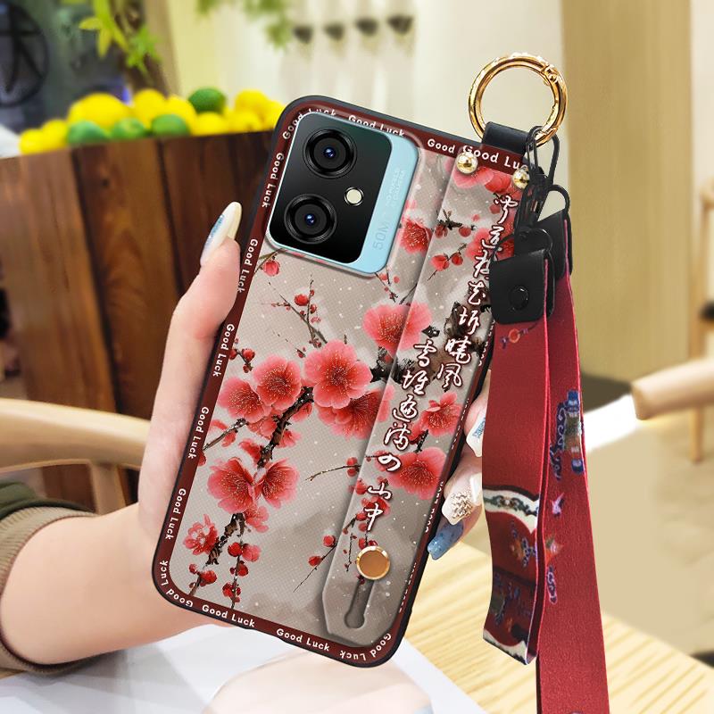 Schmutzabweisende Staubdichte Handyhülle für Blackview Oscal C70 Weiche Hülle Armband Mode Lanyard Langlebig Chinesischer Stil