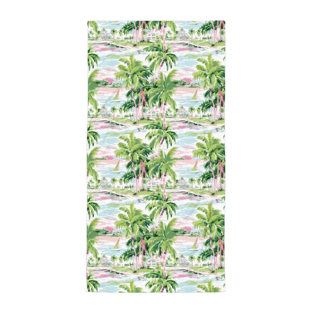 Microfiber Travel Beach Towel Tropical Palm Tree Printed Towels Oversized Absorbent Quick Dry Sand Free for Beach Camping Photo