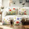 1/4Pcs Floral Print Pillowcases With Butterflies And Bees Sofa Cushion Cover Home Bedroom Room Decoration