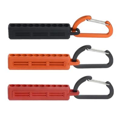 10 Slot Screwdriver Bit Holders With Carabiner Clip For Portable Tool Organization Sturdy Silicone Construction