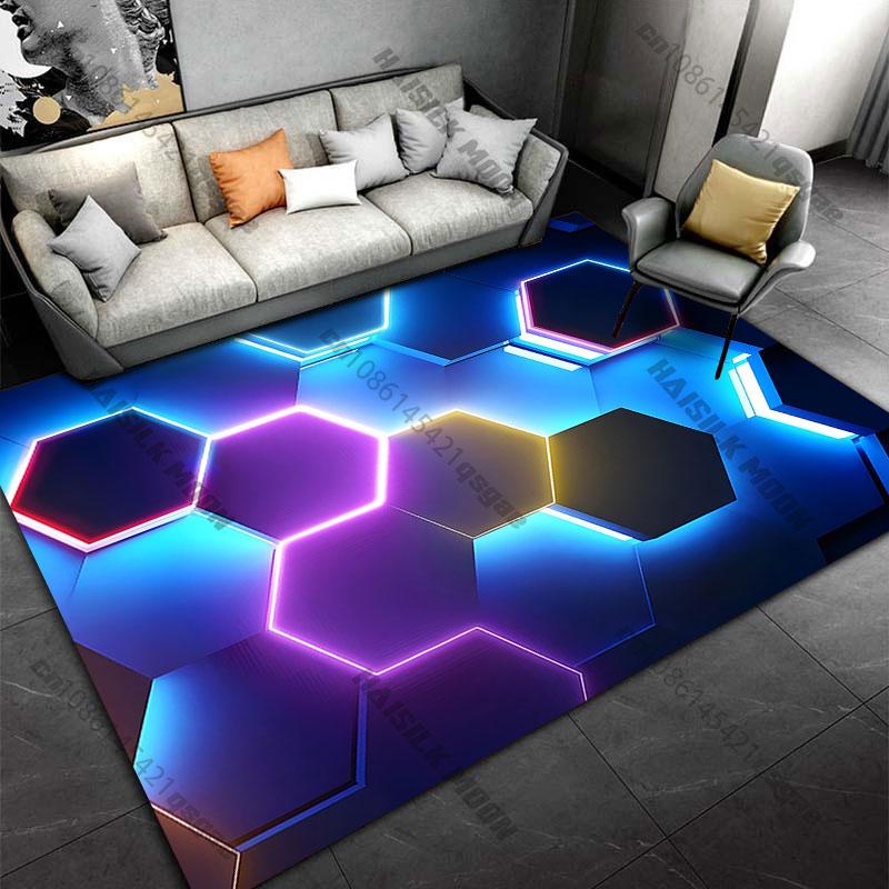 

Colorful glowing hexagonscarpet Yoga living room room decor children s crawling mat doormat area rug games floor mat 40x60cm