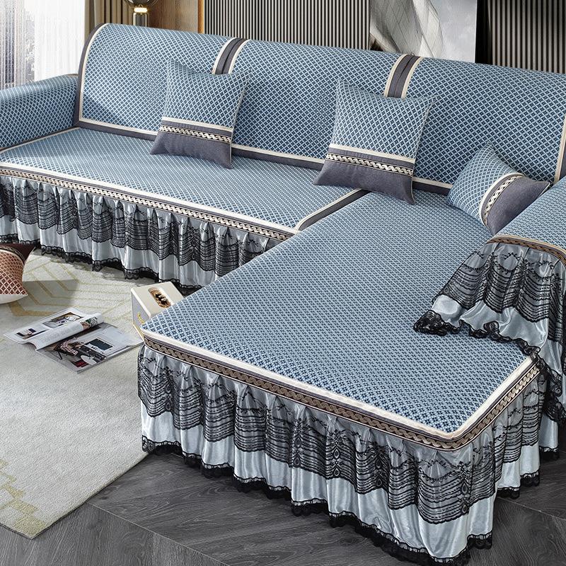 High-end Sofa Cushion All-season Universal Soft Cotton and Linen Shaped Full-cover Sofa Cushion Set Complete Sofa Cover