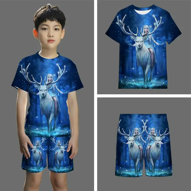 Kinder kurzarm shorts anzug 3D stereo sport anzug Student jugend und kinder shorts 2-stück set Sommer neuheit 2024