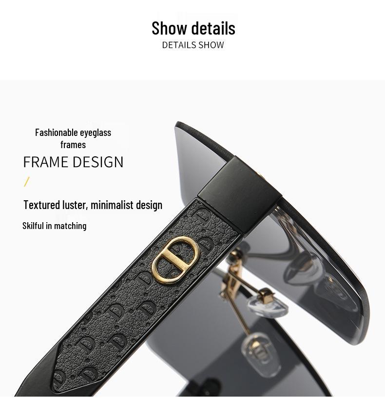 New Women's Frameless Retro Sunglasses - Trendy European and American Fashion, Anti-UV