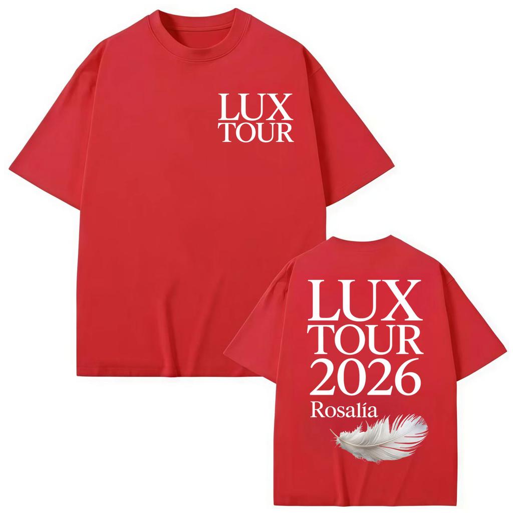 T-shirt Merch Tour LUX di Rosalia Moda Pop Musica T-shirt a Maniche Corte Uomo Donna Estate Cotone di Alta Qualità T-shirt