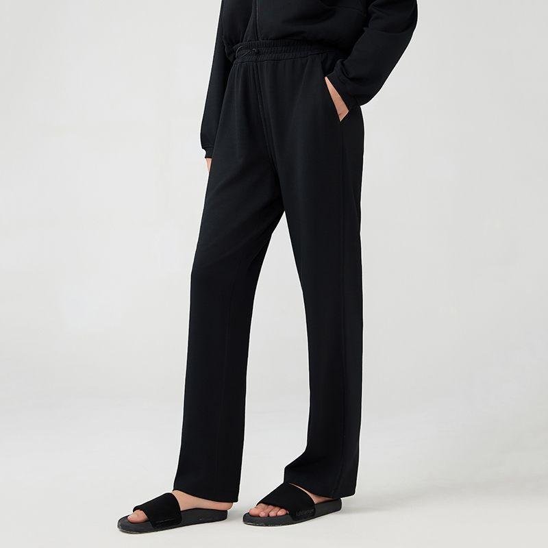 

Original Nude Feel Yoga Pants Loose Wide Leg Spring and Autumn Air Layer Leisure Plus size Quick-Drying Straight Sweat pants Women Drape Black S/4 (Recommendation 42.50 kg-50.00 kg