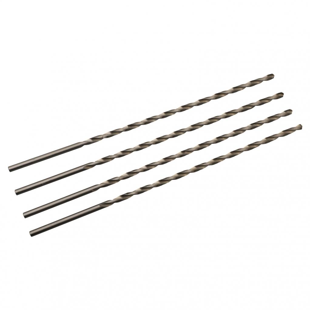 200mm Long High Speed Steel Drill Bits Set of 4 for Metal Drilling