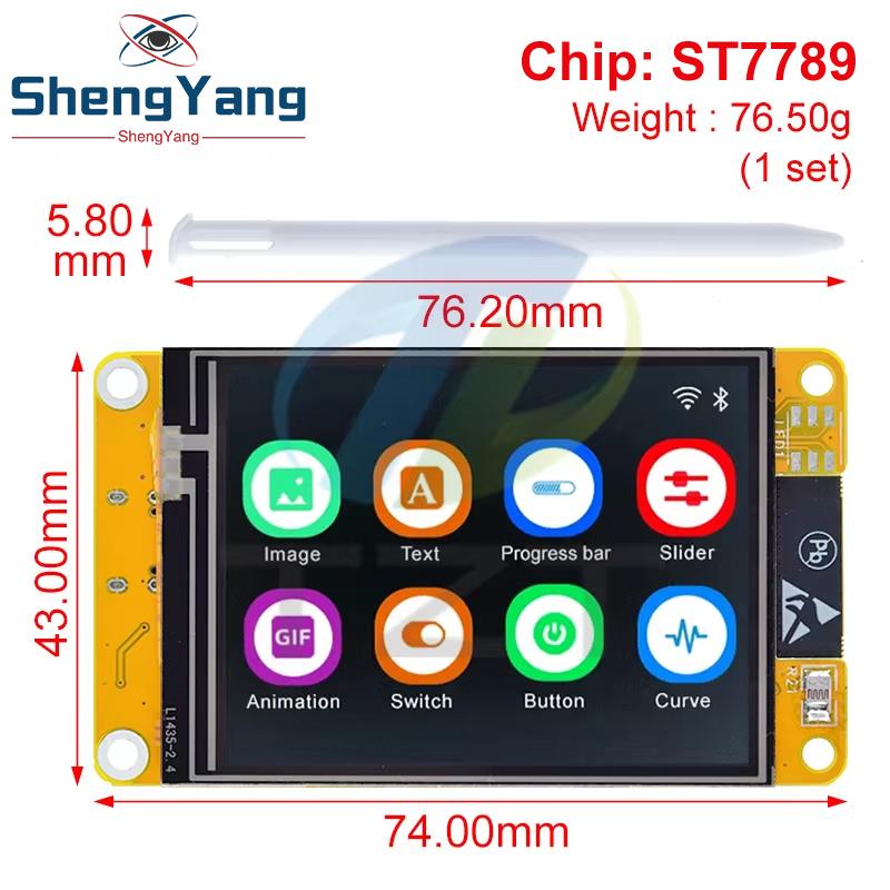 TZT ESP32 LVGL WIFI&Bluetooth Development Board 2.4/2.8/3.5 inch LCD TFT Module 240*320 Smart Display Screen With Touch