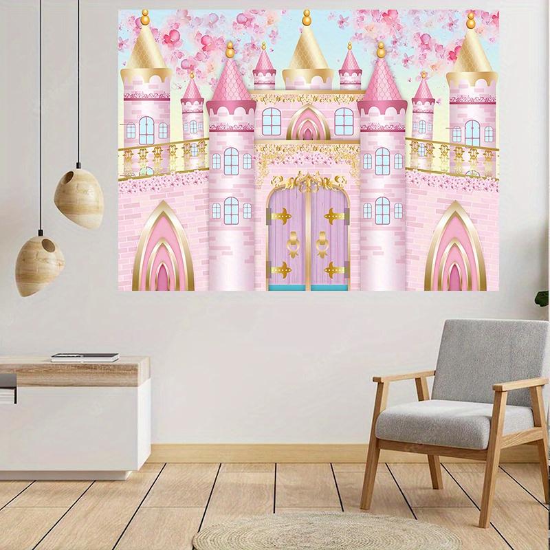 [Party-Banner] 1 Stück - Prinzessinnen-Schloss Hintergrundtuch - Hintergrund mit Architektur eines Königsschlosses