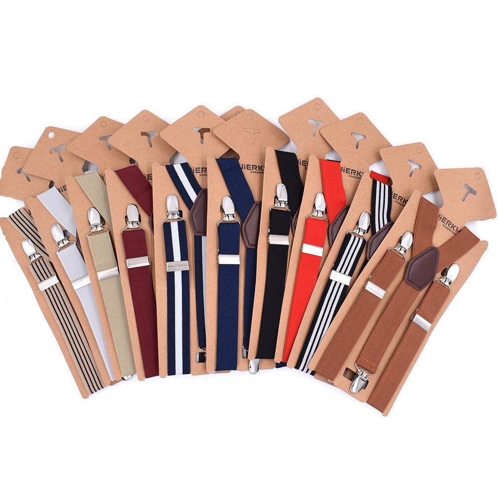 Unisex Adjustable Y-Back Suspenders Elastic 3 Clips Heavy Duty Braces for Pants Trousers