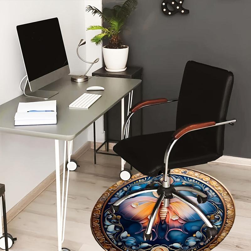 

1pc Carpet Chair Mats Butterfly Mandala Artwork Perfect for Decorating Chairs, Polyester Carpet, for Living Room.YDT654 80cm by 80cm