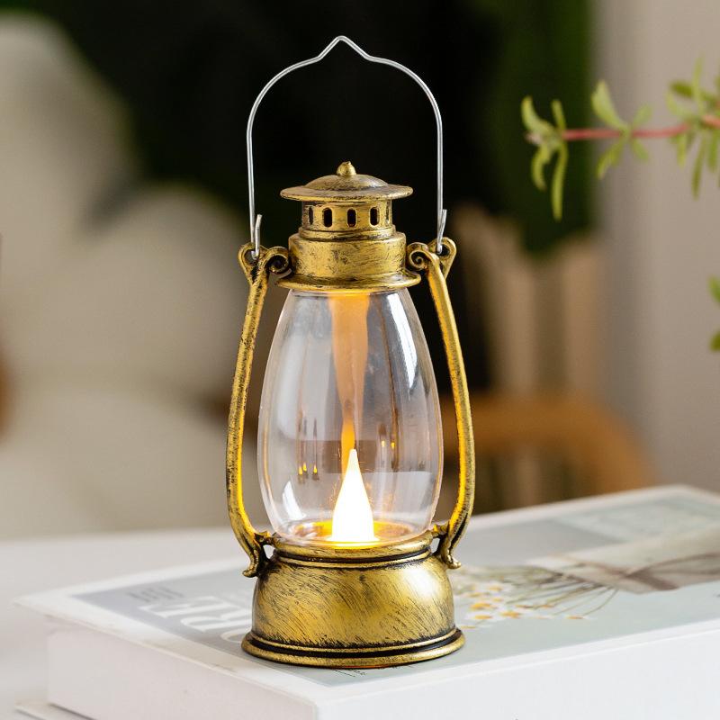 Retro Portable Night Light Mini Atmosphere Horse Lantern Desktop Decoration Photo Decoration PropOil Lamp