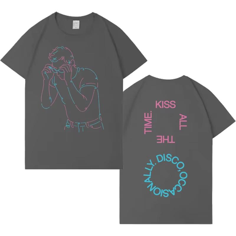 Singer Harry Styles Kiss All The Time Disco Occasionally 2026 Manga Pure Cotton T Shirt Mens Womens Fashion Casual Tshirt