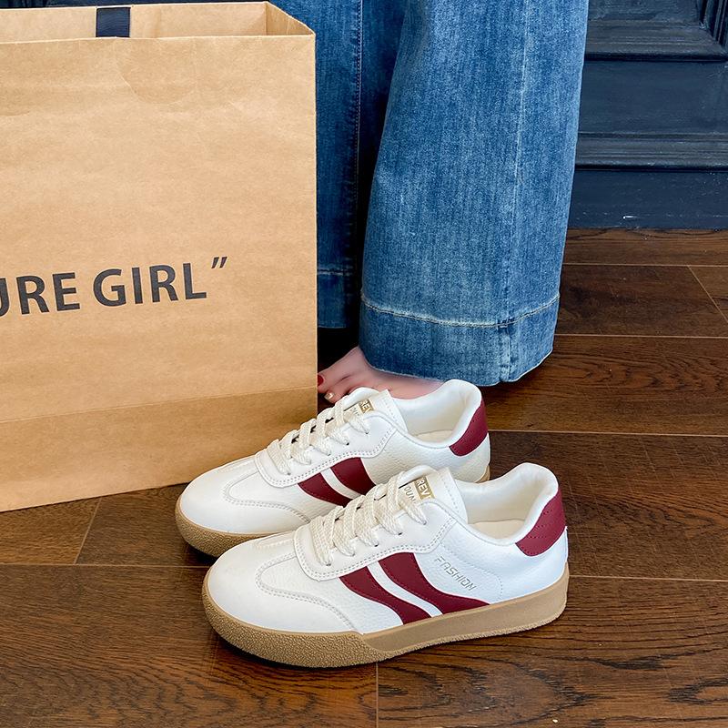 

Agam Dexun shoes women s 2025 new popular autumn platform white shoes niche versatile casual sports shoes 35 красный