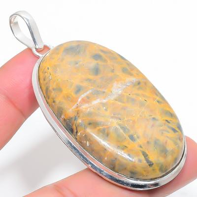 Natural Sonora Sunrise Gemstone 925 Sterling Silver Gift Pendant 2.68" Z9q77