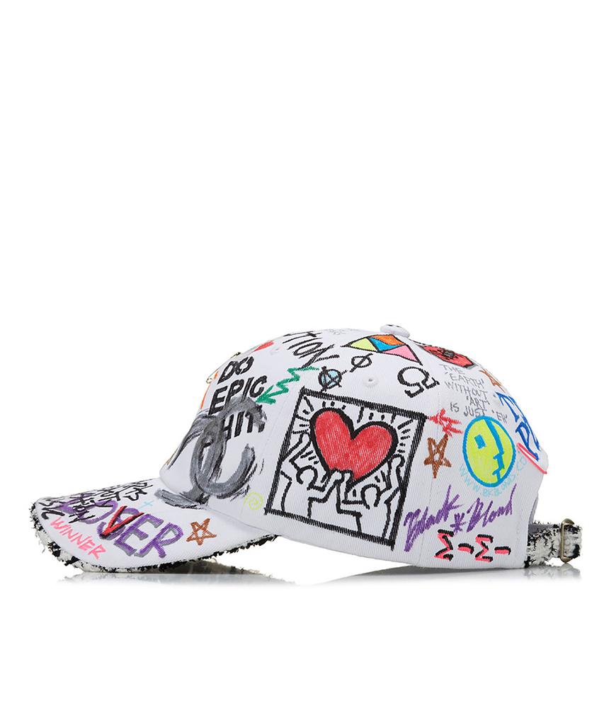 BLACKBLOND Vividi Tweed Cap Homage Graffiti Version (White)