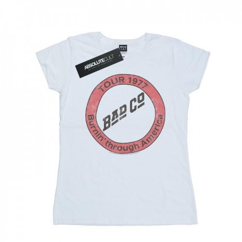 

Bad Company Womens/Ladies BurninÂ´ Through America Cotton T-Shirt білий