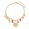 Ocean Inspired Chunky Shell Starfish Pendant Necklace Summer Beach Jewelry Gift Elegant Clavicle Chian for Women
