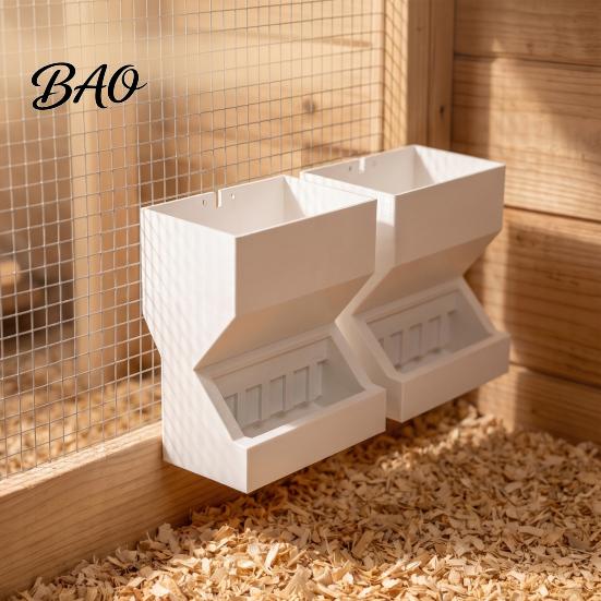 Easy Clean Bird Feeder Automatic Quail for Cage, Large Capacity Wall Mount Anti Spill Food Dispenser Grain Chicks And Small Birds, Refill Trough