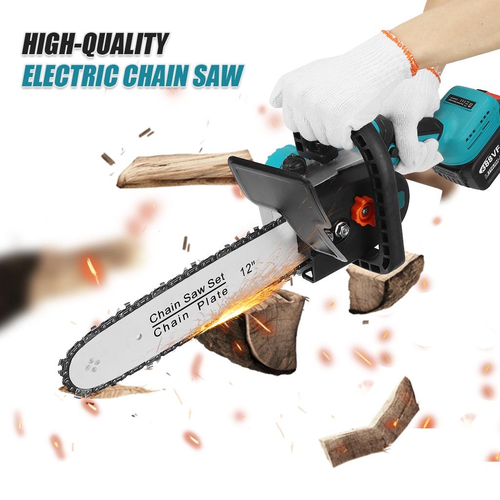 2000W 12Inch Cordless Electric Chain Saw Garden Woodworking Tool Brushless Motor Wood Cutter Power Tool