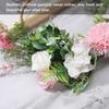 Iron Flower Plant Wall Hanging Wreath Artificial Wreath Silk Fabric Hanging Door Wreath for Living