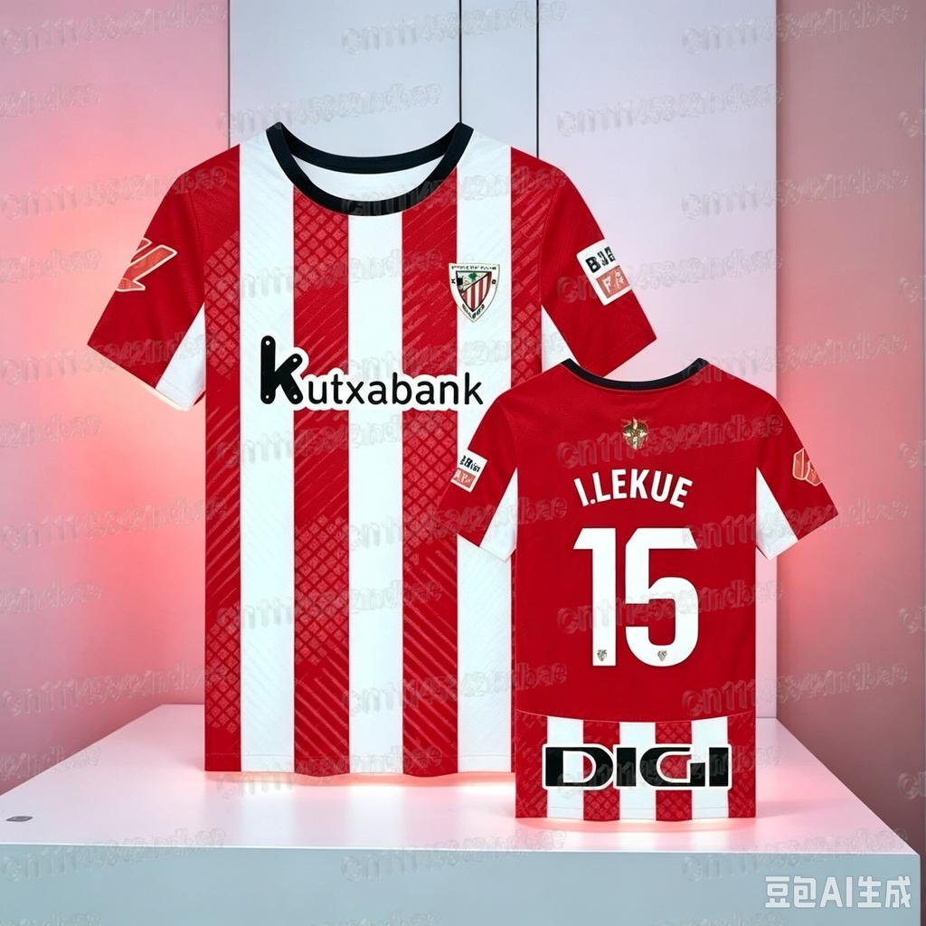 Spanish Style BILBAO Athletic Football 3D Printed Daily Football T-shirt Breathable Fashion Short FamilyMatching