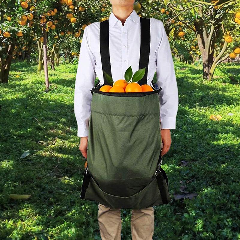 Outdoor Fruit Picking Bag 600D Oxford Cloth Adjustable Strap Garden Vegetable Fruit Collecting Storage Bag Reusable Apron Garden