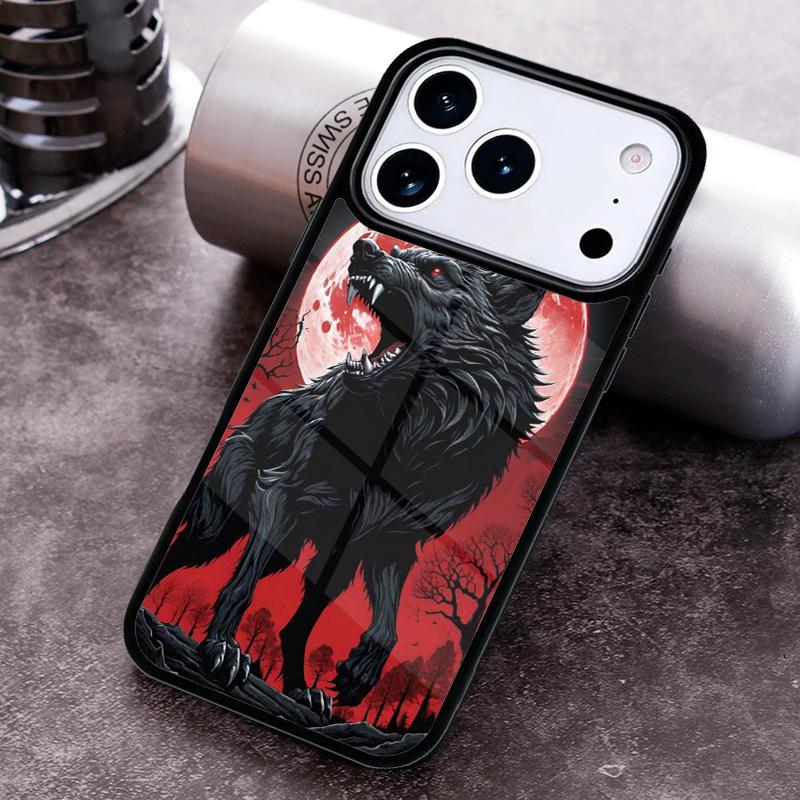 Wolf Moon Howl Phone Case For iPhone 17,16e,15,14,13,12,11,Mini,Pro,MAX soft Silicone Cover