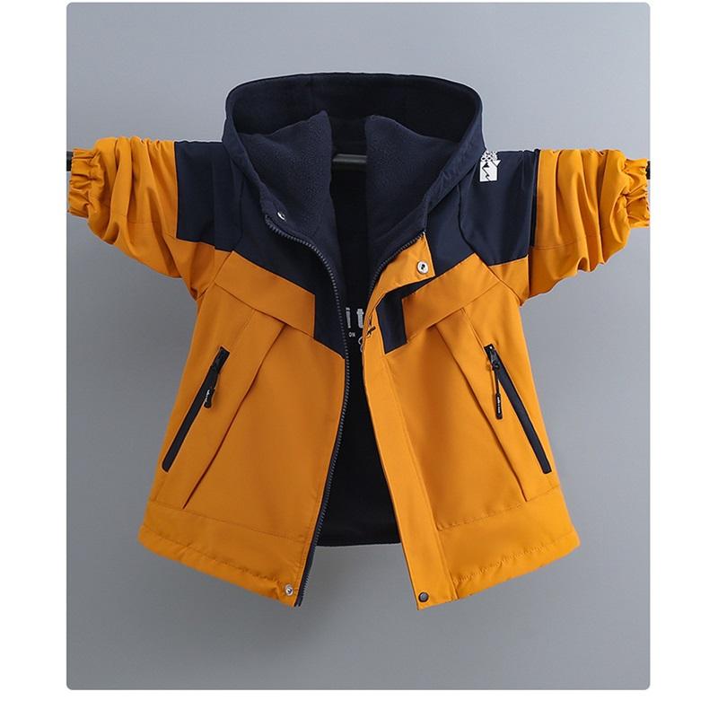 Giacca Reversibile Foderata in Pile per Bambino Invernale Doppia Faccia con Cappuccio Antivento Impermeabile Calda Giacca da Esterno Per