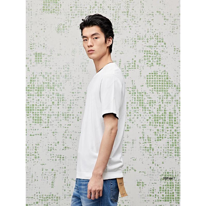 GXG Men's Round Neck Knit Short Sleeve T-Shirt