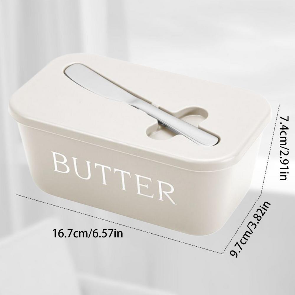 Plastic Butter Container Box Restaurant Sealed Storage Box Cheese Box With Knifes Lid Butter Slicer Butter Dish Tableware