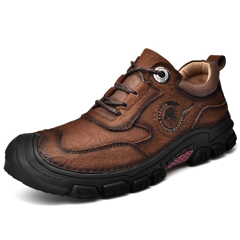Genuine Leather Shoes For Men Outdoor Casual Hiking Footwear Cross Country Man Sneaker For Trekking