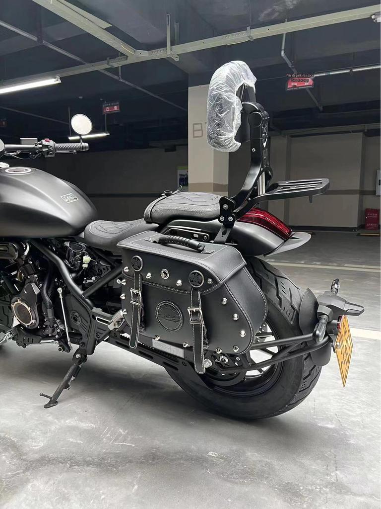 CFMOTO 450clc Upgrade: Anti-Fall Bumper, Retro Side Bag, Helmet Bag, Foldable Backrest, Luggage Rack