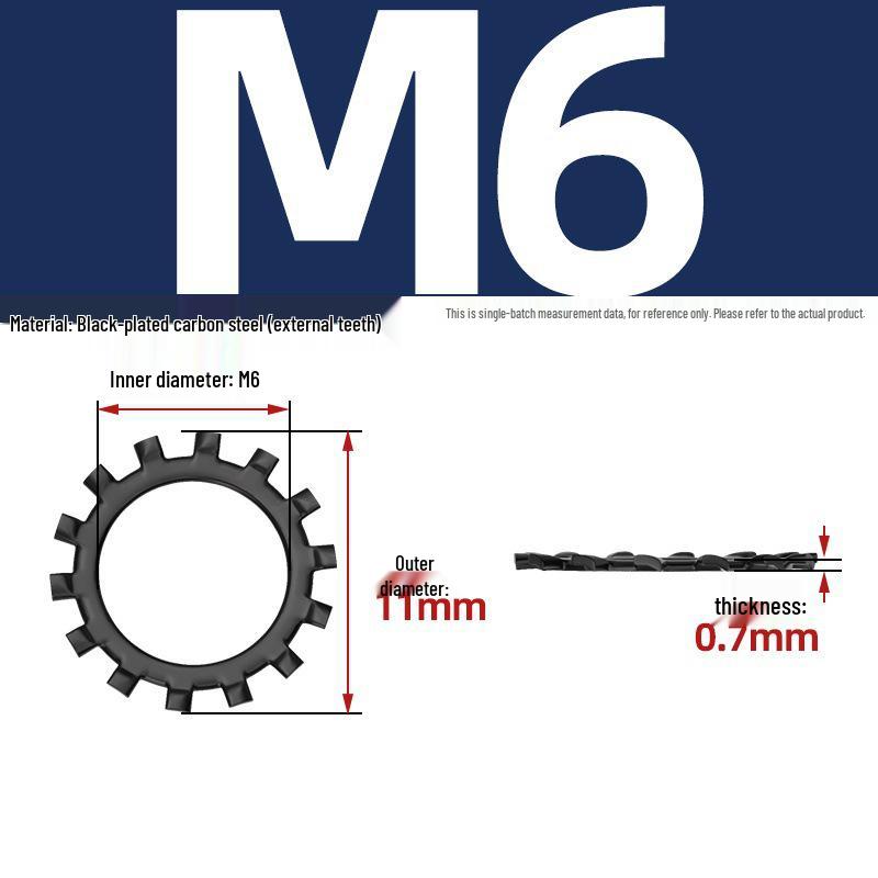 Carbon Steel Zinc-Plated Lock Washer with Inner and Outer Teeth