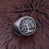 Stainless Steel Tree of Life Yggdrasil Ring Men's Handmade Biker Jewelry Gift Fashion Simple Finger Ring for Party Club