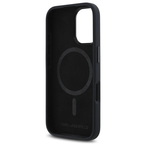 Karl Lagerfeld Klhmp16Sscmkmpck Iphone   16 6.1 Czarny/Black Hardcase Silicone Shadow Metal Initial Magsafe