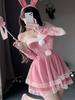 Festive Cosplay Dress Woman Sexy Lingerie Retro Lolita Sheer Cake Dress Bunny Girl Roleplay Outfits Christmas Sexy Costumes