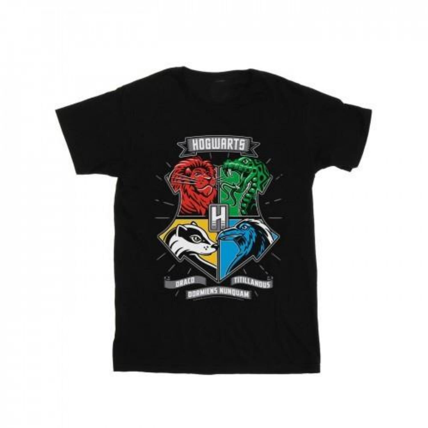 HARRY POTTER Girls Hogwarts Toon Crest Cotton T-Shirt XXXXL