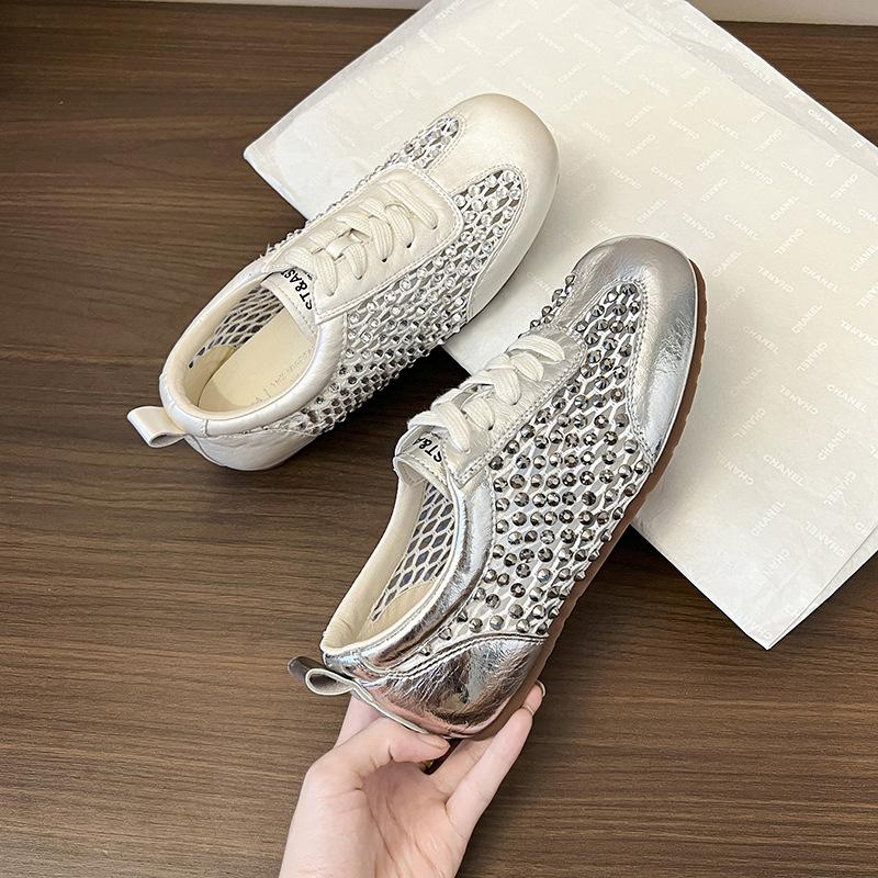 2025 summer new mesh breathable flat-bottomed German training shoes women's sports and leisure shoes lightweight retro versatile Forrest Gump shoes