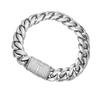 Hip Hop Bling CZ Jewelry A-Z 26 Alphabets Initial Letters Cuban Link Chain Stainless Steel Bracelet With Iced Buckle