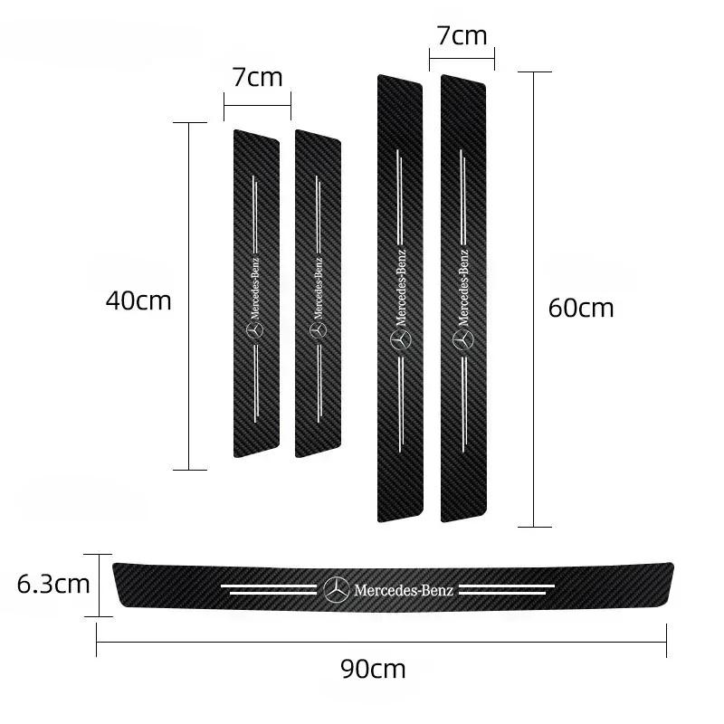 

5Pcs Car Threshold Stickers Anti Scratch Decals Protector For Mercedes Benz W206 W204 W205 W212 W213 W221 W222 W223 W251 W169
